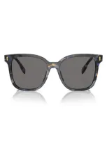 Tory Burch 53mm Polarized Square Sunglasses In Dark Grey/blue Tort