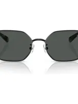 Tory Burch 55mm Irregular Sunglasses In Shiny Black