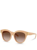 Tory Burch Eleanor Evolved Round Sunglasses, 53mm In Light Brown