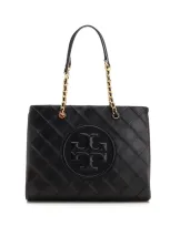 Tory Burch Fleming Tote In Black