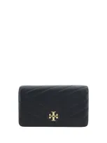 Tory Burch Kira Chevron Chain Wallet In Black