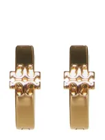 Tory Burch Kira Logo Hoop Earrings In 720