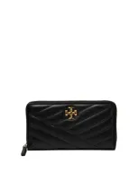 Tory Burch Kira Zip Continental Wallets & Card Holders In Black