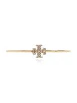 Tory Burch Logo Embellished Bracelet In Gold