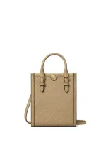 Tory Burch Mini T Monogram Tote Bag In Neutrals