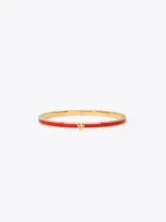 Tory Burch Thin Kira Enamel Bracelet In Gold