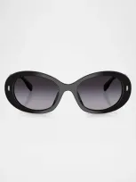 Tory Burch Ty7214u Oval Sunglasses In Black