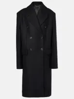 Totême Double-breasted Wool-blend Coat In Black