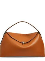 Totême Leather T-lock Top-handle Bag In Brown