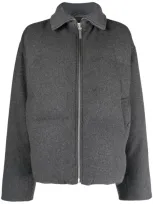 Totême Toteme Flannel Padded Jacket In Gray