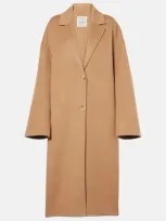 Totême Double-wool Cocoon Coat In Medium Brown