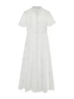 Valentino Collared Shirt Dress In White