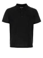 Valentino Black Floral Appliqué Polo