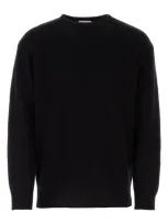 Valentino Cashmere Crewneck Jumper With Stud In Brown