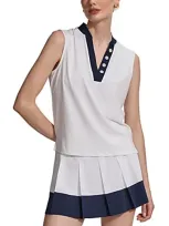 Varley Shelby Sleeveless Performance Top In White