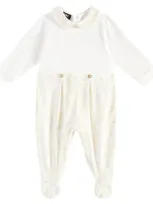 Versace Baby Barocco Cotton-blend Jersey Onesie In White