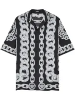 Versace Chain-link Print Shirt In Black