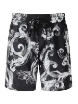 Versace Jeans Couture Watercolour Couture-print Track Shorts In Black