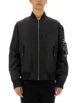 Versace Jeans Couture Bomber Jacket With Logo In White