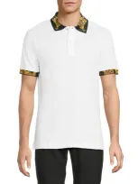 Versace Jeans Couture Baroque Polo Shirt In White