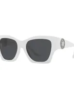 Versace Rectangular Cat Eye Sunglasses, 54mm In White