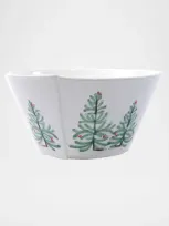 Vietri Lastra Holiday Figural Medium Bowl In Green