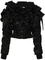 Viktor & Rolf Bow Bouquet Bomber Jacket In Black