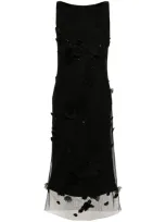 Viktor & Rolf Floral-appliqué Dress In Black