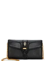 Vince Camuto Maecy Leather Wallet On A Chain In Black