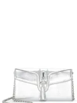 Vince Camuto Maecy Leather Wallet On A Chain In Metallic