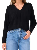 Vince Camuto Rib Sweater In Rich Black