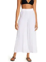 Vitamin A ® Tallows Wide Leg Linen Cover-up Pants In White