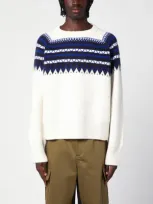 Wales Bonner Mist Fair Isle Wool-knit Jumper In White