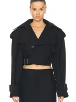 Wardrobe.nyc Cropped Trench In Black