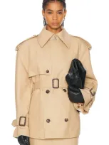 Wardrobe.nyc Cropped Trench In Khaki