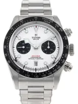 Watchfinder & Co. Tudor  2022 Black Bay Automatic Bracelet Chronograph Watch, 41mm In White/silver