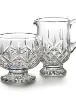 Waterford Lismore Footed Creamer And Sugar Bowl Set In Clear