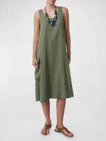 We-ar4 The Charter Dress In Khaki Green