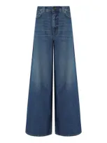 Weekend Max Mara Womens Vy Wide-leg Denim Jeans In Blue