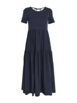 Weekend Max Mara Cotton Jersey Midi Dress In Blue