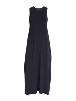 Weekend Max Mara Knitted Sleeveless Midi Dress In Blue