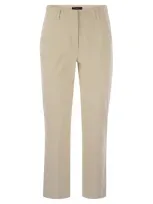 Weekend Max Mara Straight Cut Ribbed Trousers In White