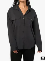 Weworewhat Boxy Button Down Shirt In Black