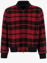 Woolrich Wool Blend Bomber Jacket With Check Pattern By Todd Snyder In Multi