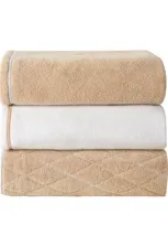 Yves Delorme Couture Duetto Lin Guest Towel In Beige