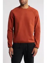 Zella Powertek Cotton Blend Sweatshirt In Rust Hills