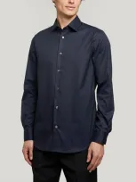 Paul Smith Stretch-cotton Plain Shirt In Navy