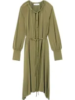 Proenza Schouler White Label Matte Jersey Long Sleeve Dress In Green