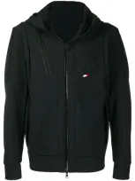 Moncler Men's Folly Zip-front Hooded Knit Jacket In Black