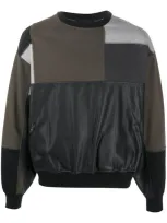 Gr-uniforma Short Patchwork Sweatshirt In Black